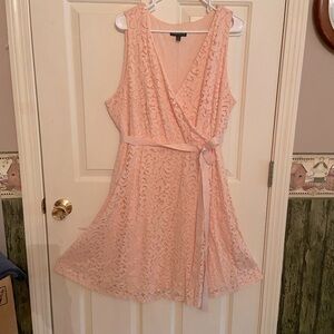 Lane Bryant summer sleeveless lace crossover swing dress